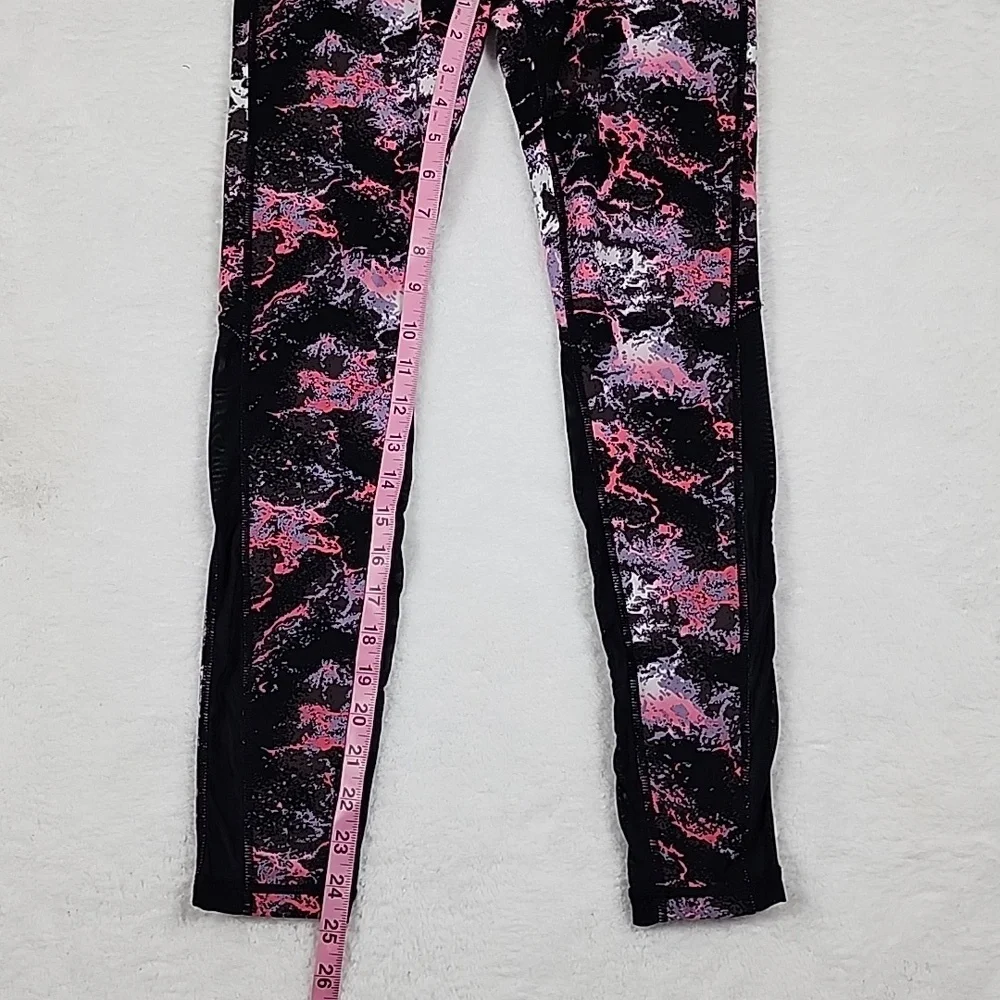 Lululemon Pink & Black Lightning Bloom Leggings